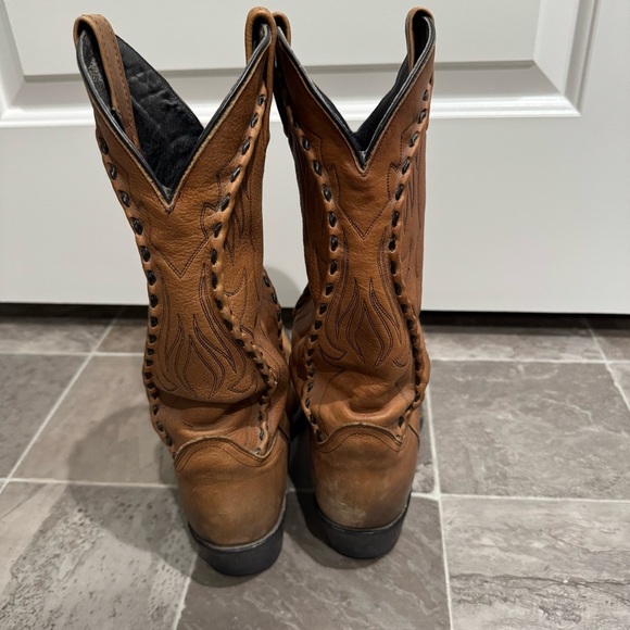 Dan Post Vintage Brown Western Leather Cowboy Boots Sz 8 Phoenix 26644 - Picture 6 of 13